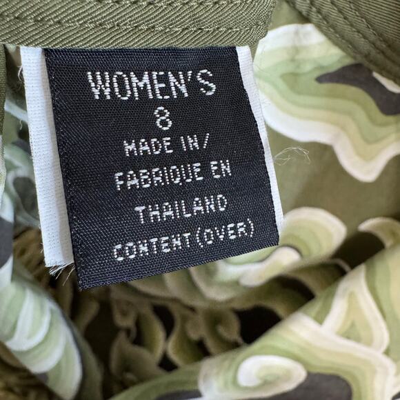 Pataloha Patagonia Kokawe Capri Copped Pants Olive Swirl Hook & Loop Sz 8 - Picture 8 of 11